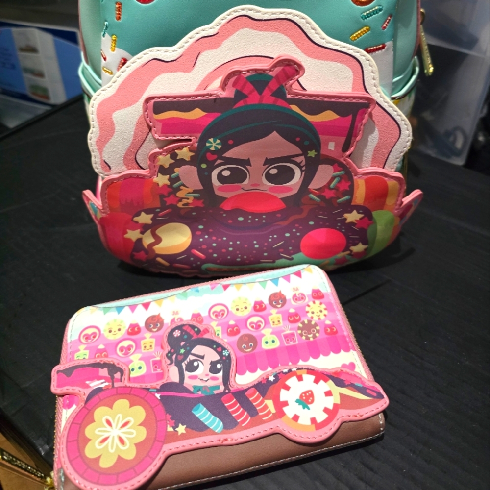 Loungefly Wreck-it Ralph Vanelope backpack and wallet